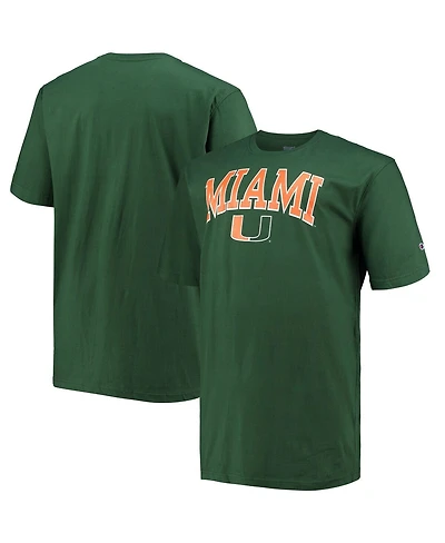 Champion Men's Green Miami Hurricanes Big & Tall Arch Over Wordmark T-Shirt