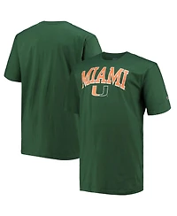 Champion Men's Green Miami Hurricanes Big & Tall Arch Over Wordmark T-Shirt