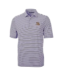 Cutter & Buck Men's Purple Lsu Tigers Virtue Eco Pique Stripe Polo Shirt