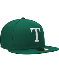 New Era Men's Kelly Green Texas Rangers White Logo 59FIFTY Fitted Hat