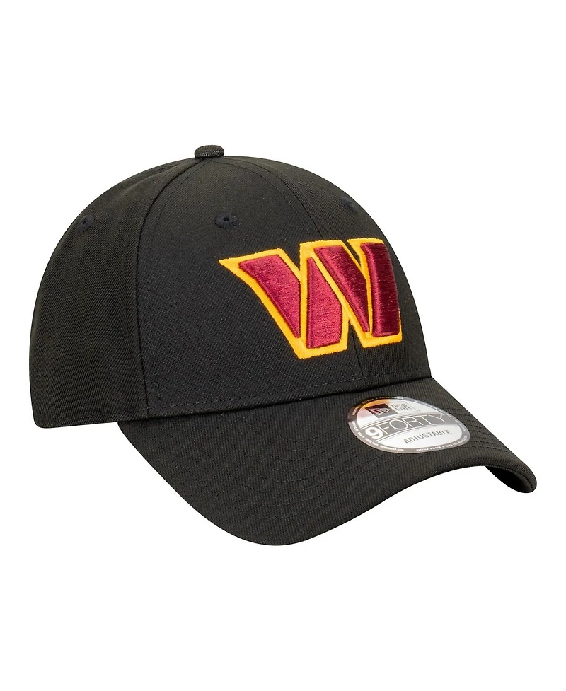 New Era Men's Black Washington Commanders Core Team 9FORTY Adjustable Hat