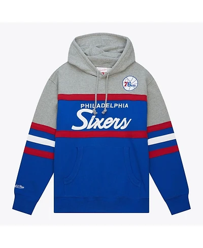 Mitchell & Ness Men's Royal Philadelphia 76ers Fleece Head Coach Hoodie