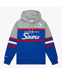 Mitchell & Ness Men's Royal Philadelphia 76ers Fleece Head Coach Hoodie