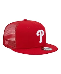 New Era Big Boys and Girls Red Philadelphia Phillies 9FIFTY Trucker Snapback Hat