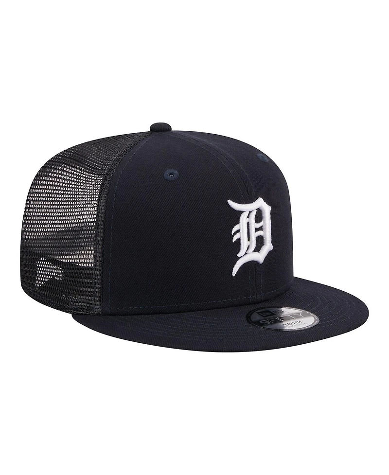 New Era Big Boys and Girls Navy Detroit Tigers 9FIFTY Trucker Snapback Hat