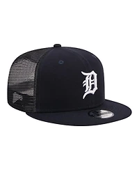 New Era Big Boys and Girls Navy Detroit Tigers 9FIFTY Trucker Snapback Hat