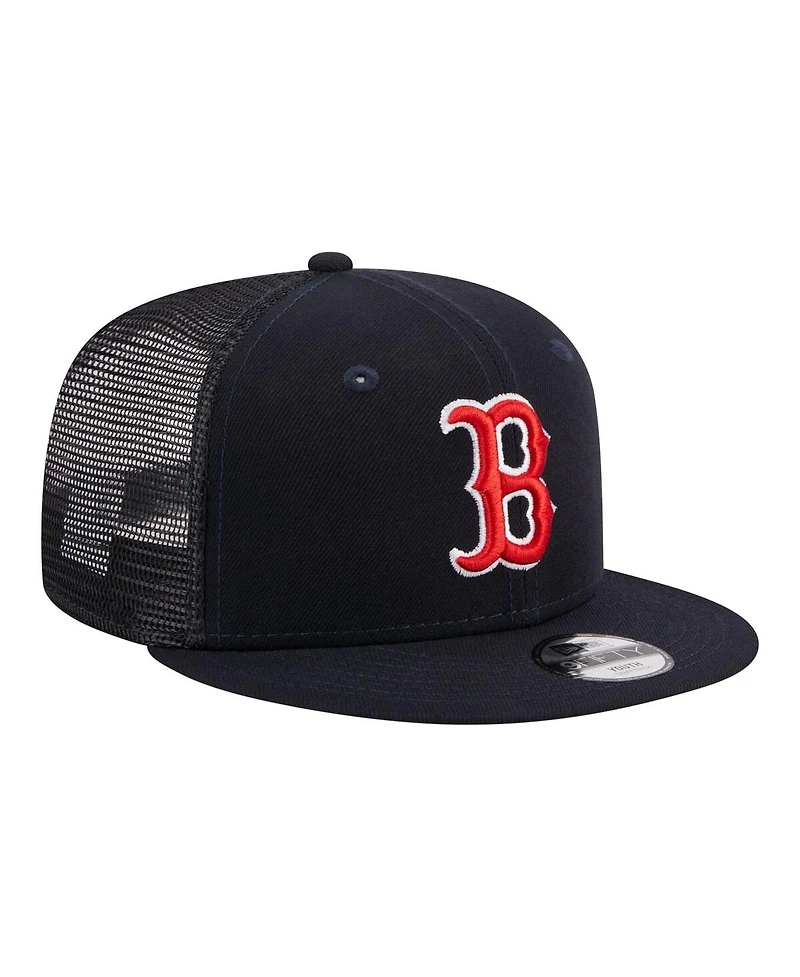 New Era Big Boys and Girls Navy Boston Red Sox 9FIFTY Trucker Snapback Hat