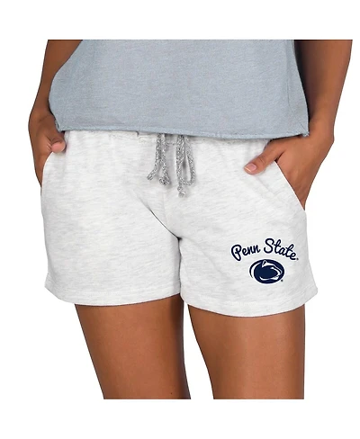 Concepts Sport Women's Ash Penn State Nittany Lions Mainstream French Terry Tri-Blend Shorts