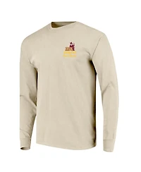 Image One Men's Natural Arizona State Sun Devils Comfort Colors Mascot Overlay Long Sleeve T-Shirt