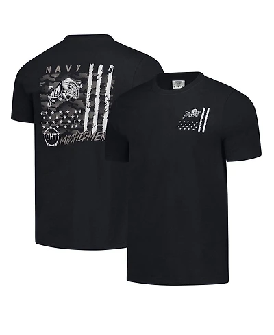 Image One Men's Black Navy Midshipmen Comfort Colors Oht Camo Overlay T-Shirt