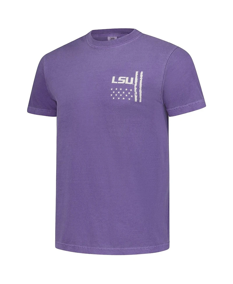 Image One Men's Purple Lsu Tigers Comfort Colors Oht Camo Overlay T-Shirt