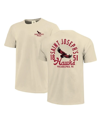 Image One Men's Cream Saint Joseph's Hawks Comfort Colors Mascot Overlay T-Shirt