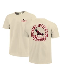 Image One Men's Cream Saint Joseph's Hawks Comfort Colors Mascot Overlay T-Shirt