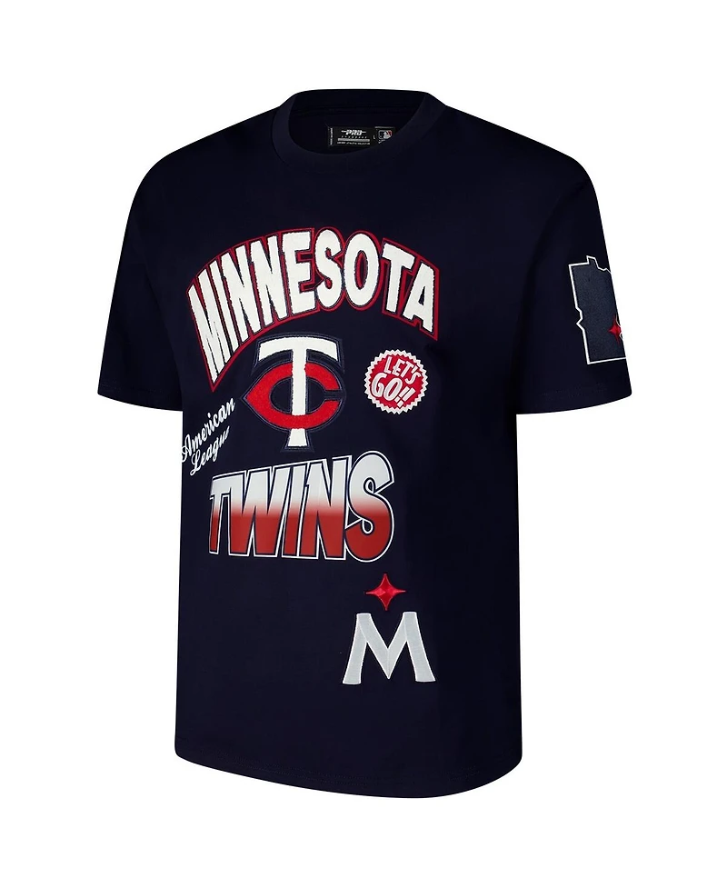 Pro Standard Men's Navy Minnesota Twins Turn It Up Dropped Shoulder T-Shirt