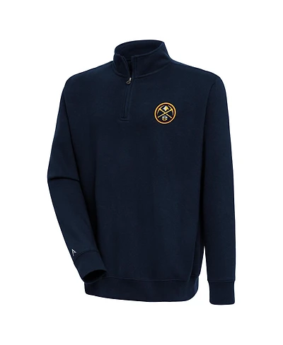 Antigua Men's Navy Denver Nuggets Victory Quarter-Zip Pullover Sweatshirt