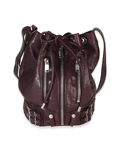 Pre-Owned Saint Laurent Bordeaux Smooth Calfskin Medium Rider Bucket Bag