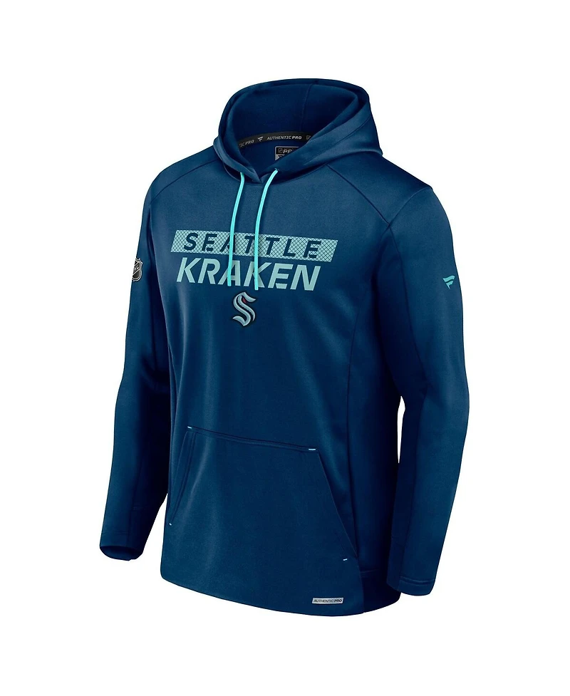 Fanatics Men's Deep Sea Blue Seattle Kraken Authentic Pro Big & Tall Pullover Hoodie