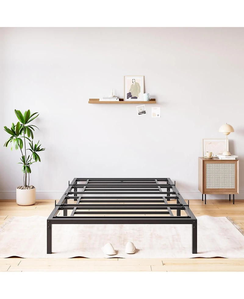 homfan Twin Heavy Duty Metal Bed Frame - Platform Bed with Ample Under-Bed Storage, No Box Spring Needed, No Noise, Easy Assembly