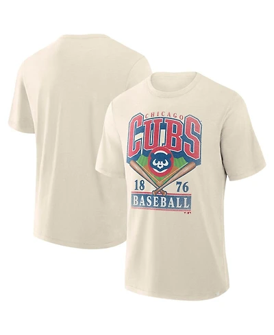 Fanatics Men's Profile Cream Chicago Cubs Big & Tall Screen Print T-Shirt