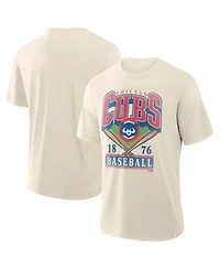 Fanatics Men's Profile Cream Chicago Cubs Big & Tall Screen Print T-Shirt