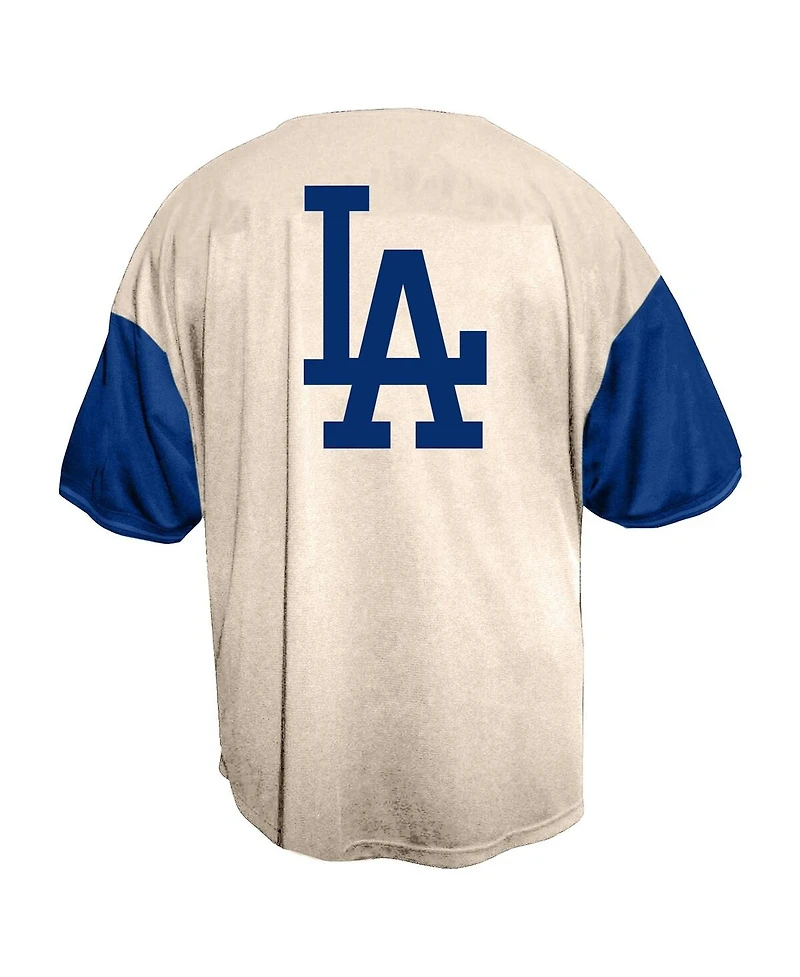 Fanatics Men's Profile Cream Los Angeles Dodgers Big & Tall Full-Button Jersey