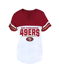 Profile Women's Scarlet/White San Francisco 49ers Plus Split Body V-Neck T-shirt