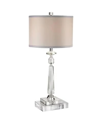 Vienna Full Spectrum Aline Traditional Table Lamp with Square Riser 28 Inches High Shade for Bedroom Living Room Bedside Nightstand Office Kids