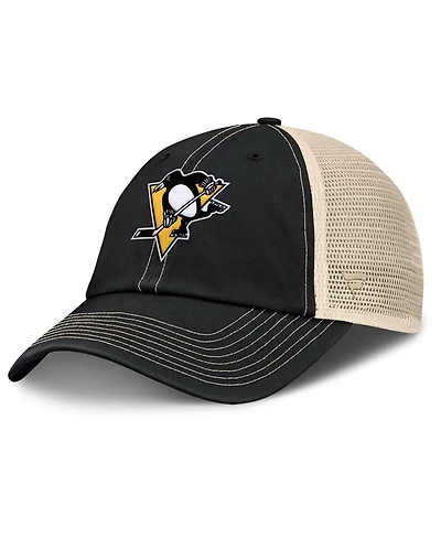 Fanatics Men's Black/Natural Pittsburgh Penguins Rival Trucker Adjustable Hat