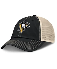 Fanatics Men's Black/Natural Pittsburgh Penguins Rival Trucker Adjustable Hat