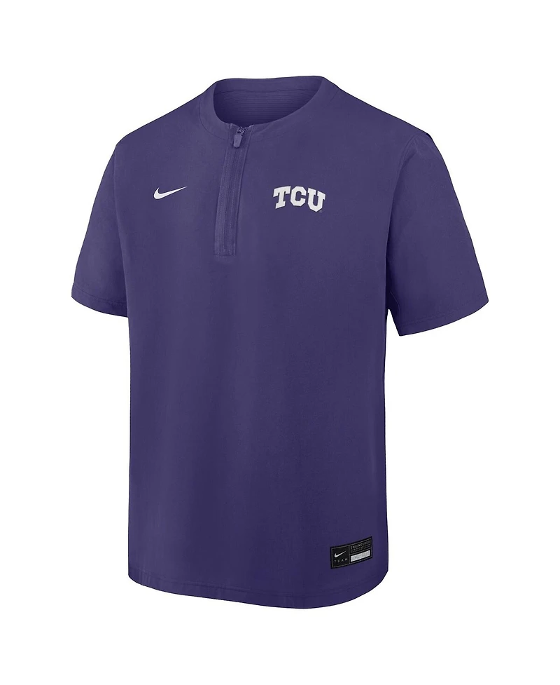 Nike Men's Purple Tcu Horned Frogs Dri-fit Quarter-Zip Windshirt