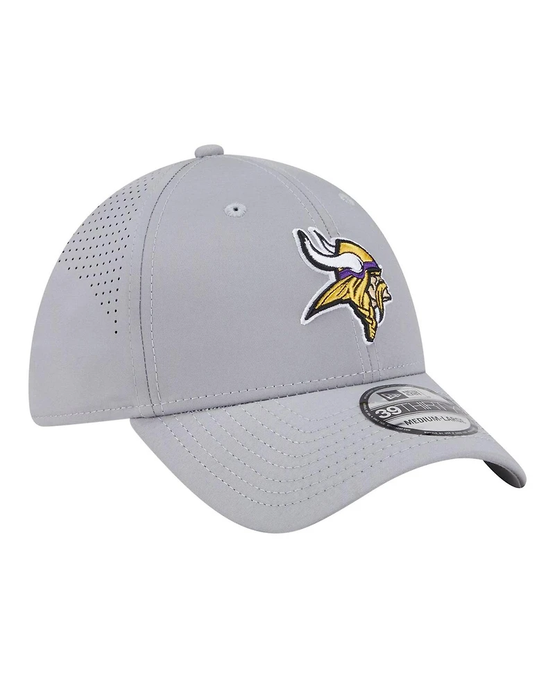 New Era Men's Gray Minnesota Vikings Perforated 39THIRTY Flex Hat