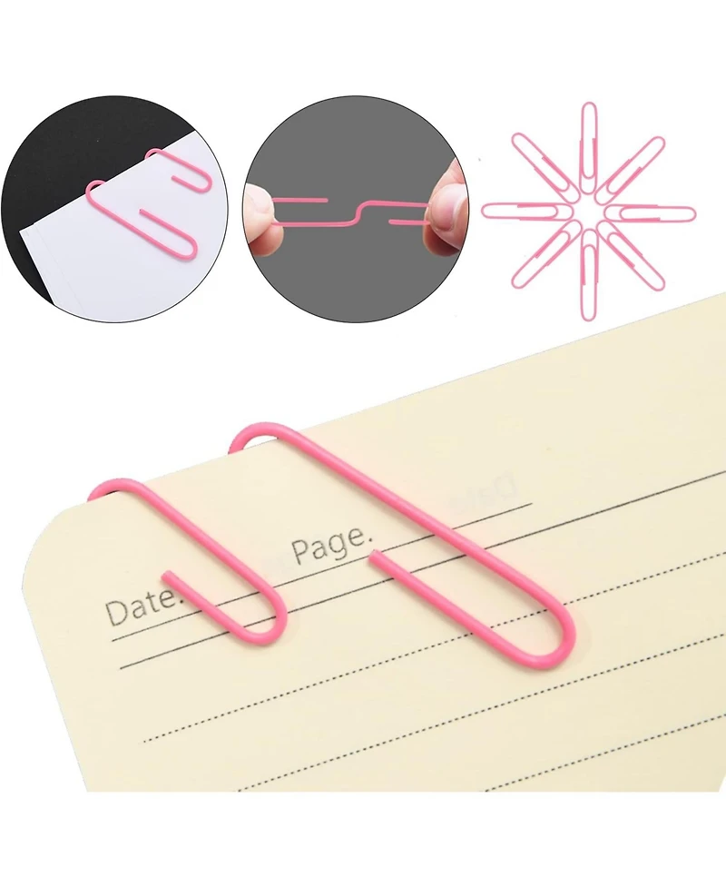 Danrong Binder Clips Paper Clips,380 Pcs Assorted Sizes Paperclips Paper Clamps Rubber Bands for Files, Papers, Home Supplies