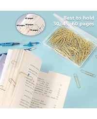 Danrong 200pcs Jumbo Paper Clips 2 Inch, Large Stainless Steel Golden Paperclips for Office School Home