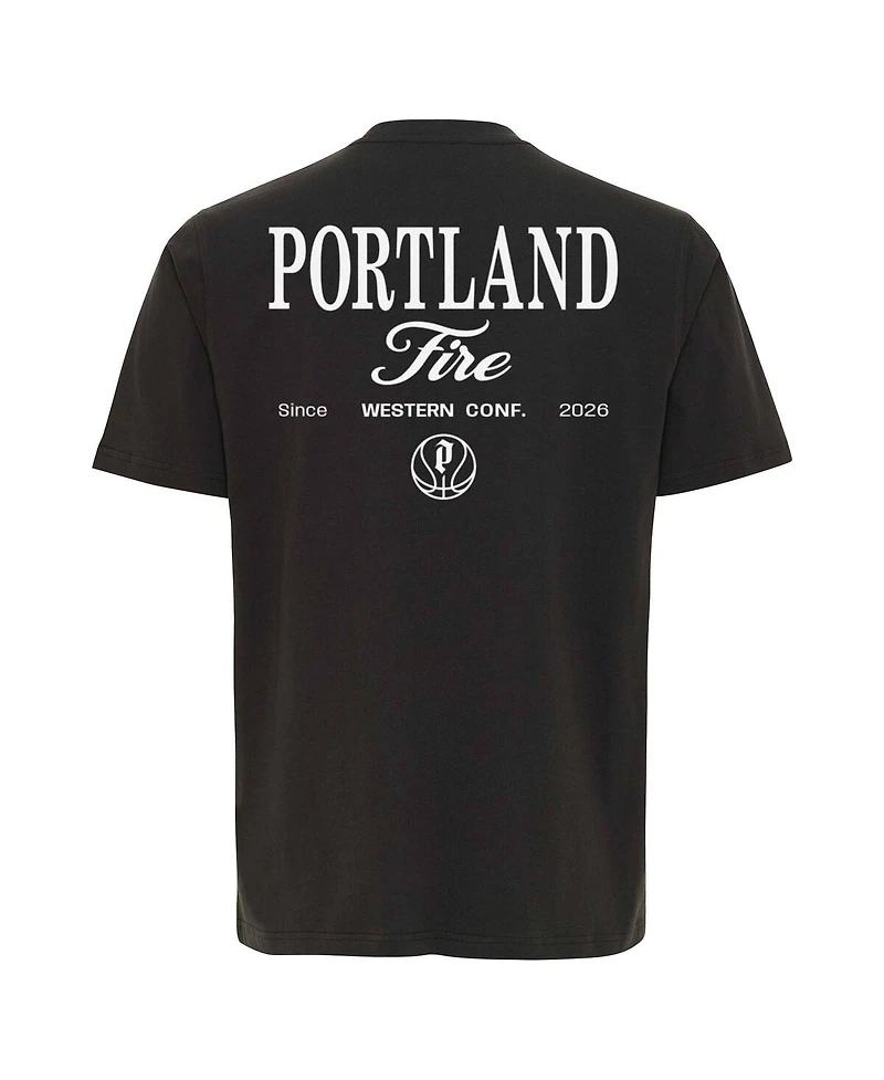 Sportiqe Men's and Women's Anthracite Portland Fire Athletic Club Collection Duke Relaxed Fit Premium T-Shirt