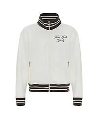 Sportiqe Women's Cream New York Liberty Athletic Club Collection Sutton French Terry Full-Zip Jacket
