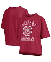 Pressbox Women's Crimson Indiana Hoosiers Motley Crew Bishop Waist Length Oversized Slub T-Shirt