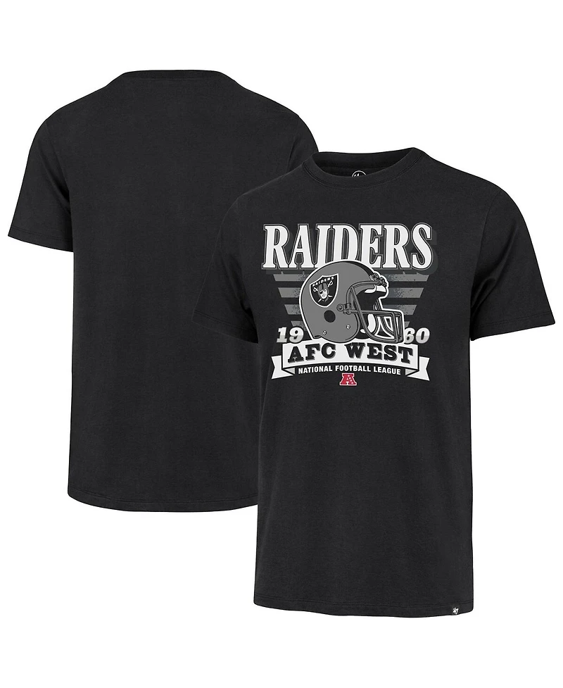 '47 Brand Men's Black Las Vegas Raiders Stripe Splash Franklin Throwback T-Shirt