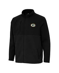 Antigua Men's Black Green Bay Packers Daily Fused Full-Zip Jacket