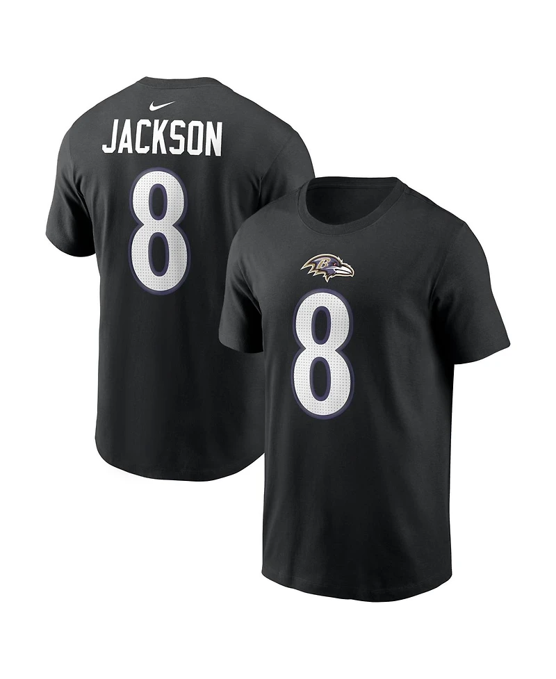 Nike Men's Lamar Jackson Black Baltimore Ravens Name and Number T-Shirt