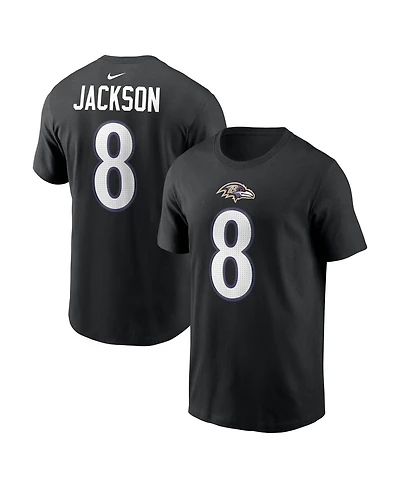 Nike Men's Lamar Jackson Black Baltimore Ravens Name and Number T-Shirt