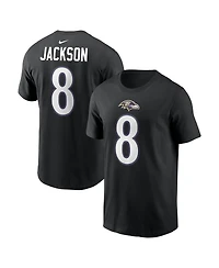 Nike Men's Lamar Jackson Black Baltimore Ravens Name and Number T-Shirt