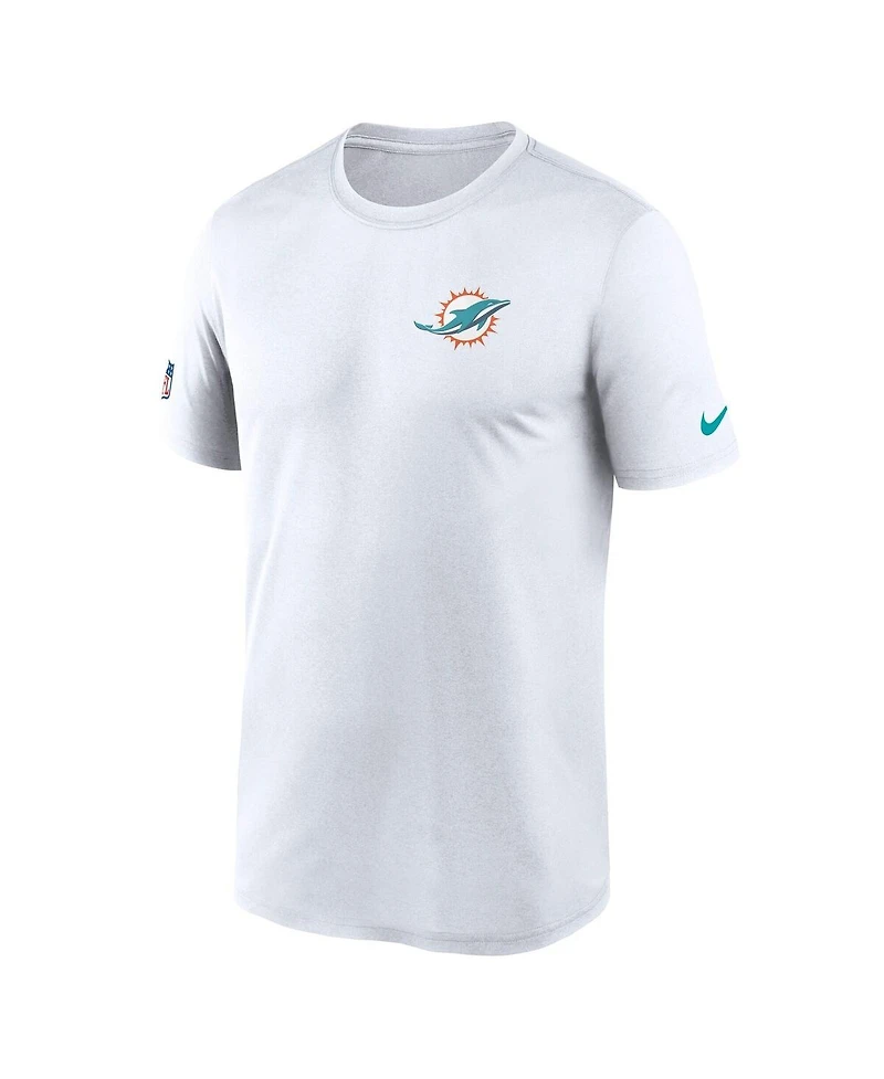 Nike Men's White Miami Dolphins Sideline Legend Small Logo Dri-fit T-Shirt