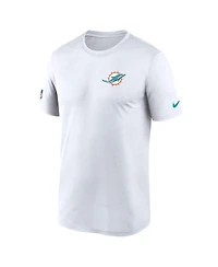 Nike Men's White Miami Dolphins Sideline Legend Small Logo Dri-fit T-Shirt