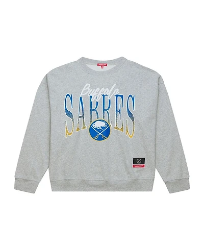 Mitchell & Ness Women's Heather Gray Buffalo Sabres Hockey Night Sweatshirt