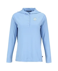 Cutter & Buck Women's Powder Blue Milwaukee Brewers Coastline Epic Comfort Eco Long Sleeve Hoodie T-Shirt