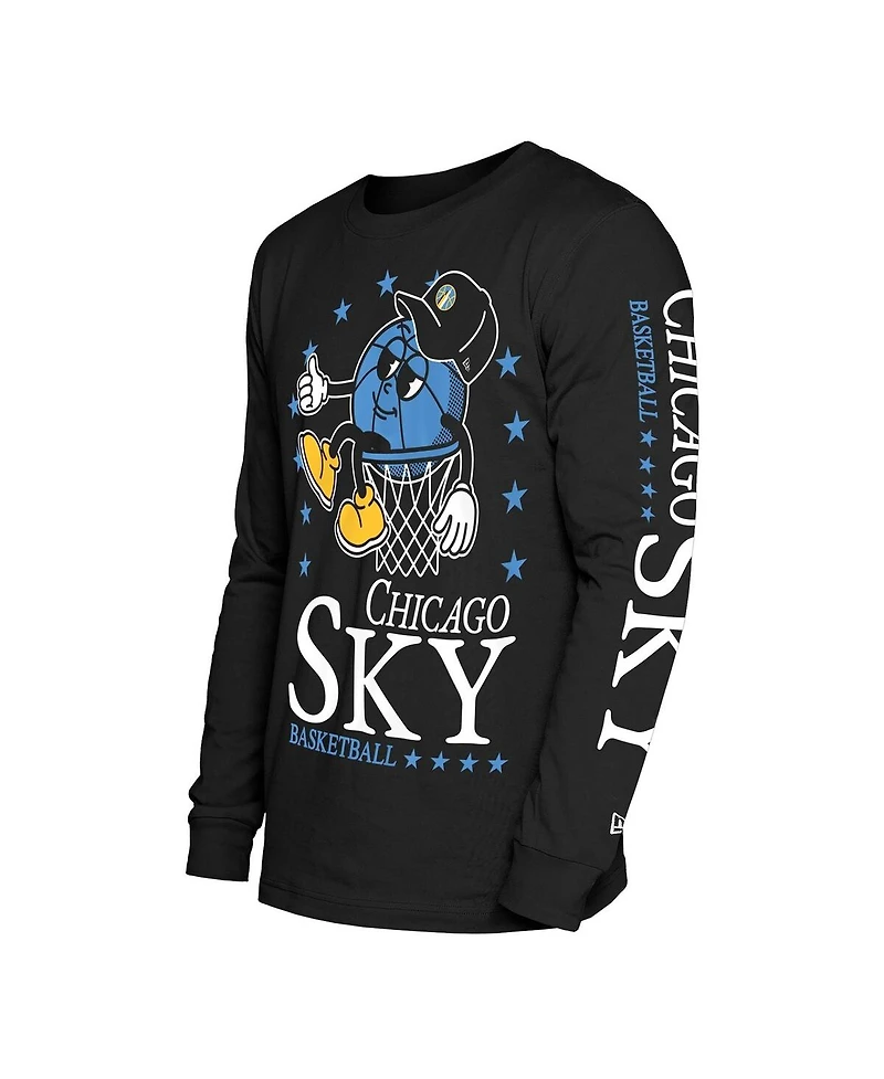 New Era Men's Black Chicago Sky Old School Sport Long Sleeve T-Shirt