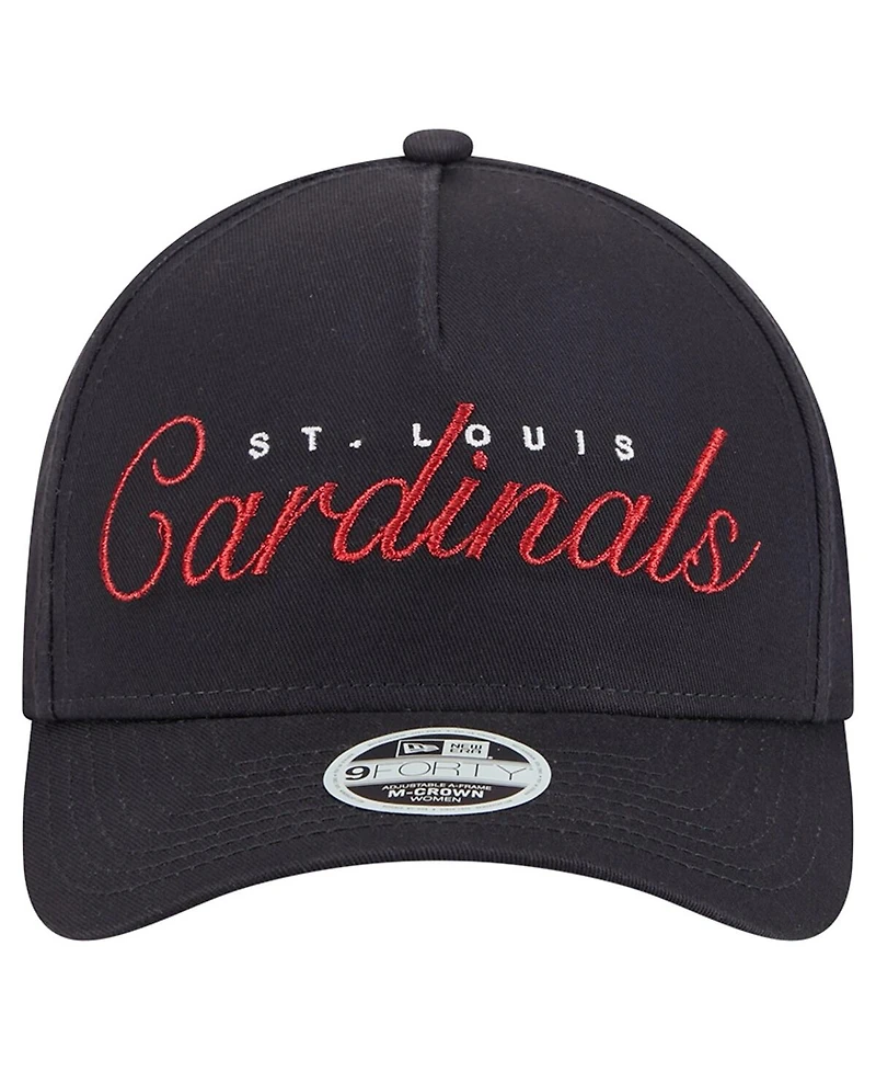 New Era Women's Navy St. Louis Cardinals Metallic A-Frame 9FORTY Adjustable Hat