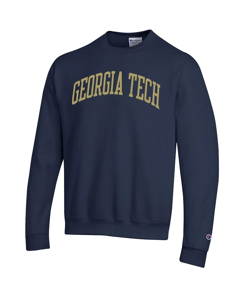 Champion Men's Navy Georgia Tech Yellow Jackets Basic Arch Fleece Pullover Sweatshirt