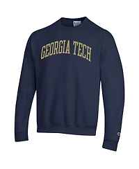 Champion Men's Navy Georgia Tech Yellow Jackets Basic Arch Fleece Pullover Sweatshirt