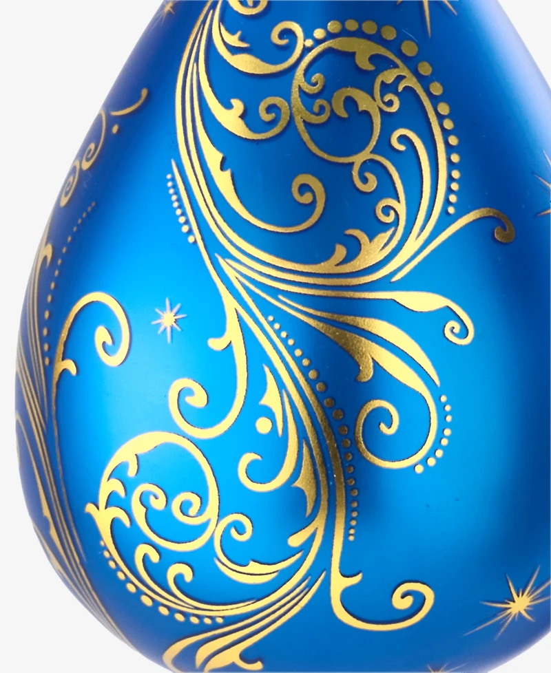 Holiday Lane Celestial Gems Oval Shape Ball With Streak Design Ornament, Macy's Exclusive